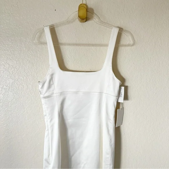 Aritzia Cream Square Neck Fitted Mini Dress - Picture 11 of 13
